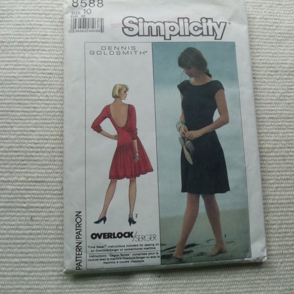 Simplicity Pattern 8588 sz10 Dennis Goldsmith design  for knits/jerseys UNCUT - Picture 1 of 2